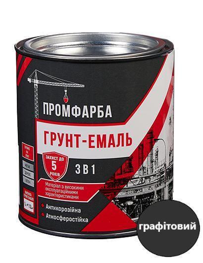 Грунт-эмаль антикоррозионная ПРОМКРАСКА 3в1 0,8 кг 600 мл Графитовый