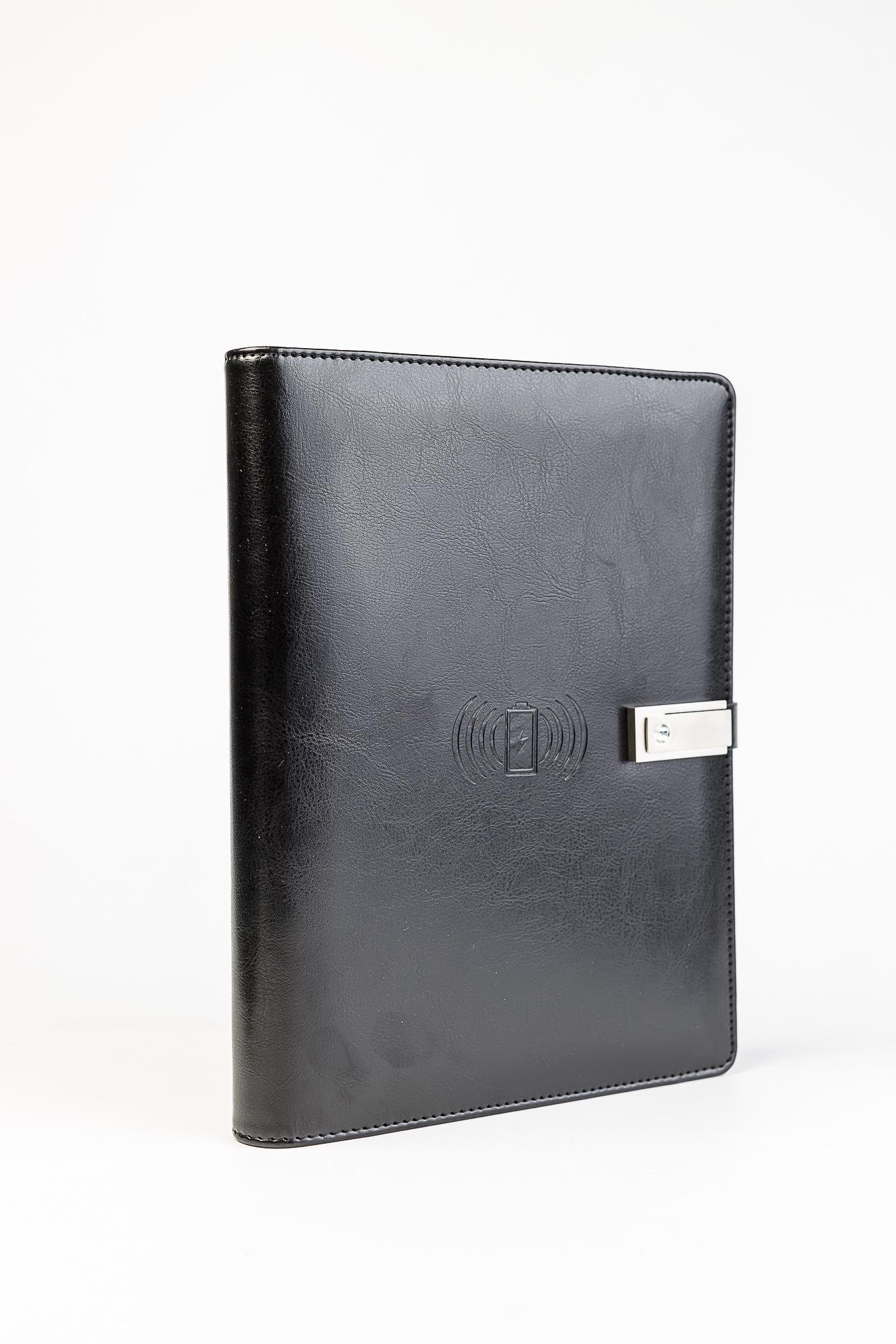 Блокнот із бездротовою зарядкою Powerbank 8000 mAh із флешкою 16 Гб Чорний (28_2114) - фото 13