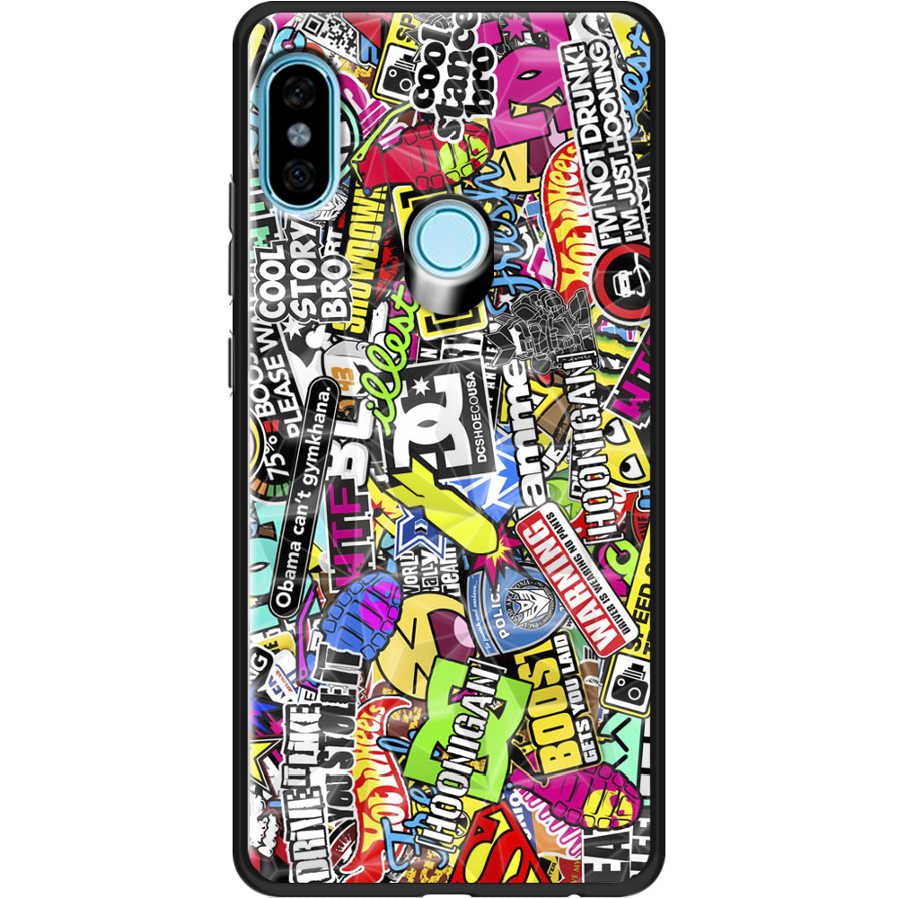 Чехол BoxFace Xiaomi Redmi Note 5 / Note 5 Pro Multicolored Inscriptions Черный силикон с призмой (32971-up880-37870)