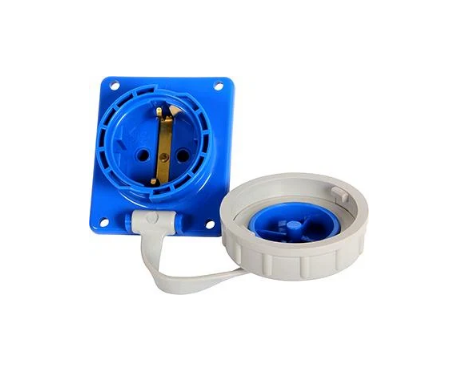 Силова розетка E.NEXT 2P+PE 16А 250 В вбудована IP68 Синій (096)