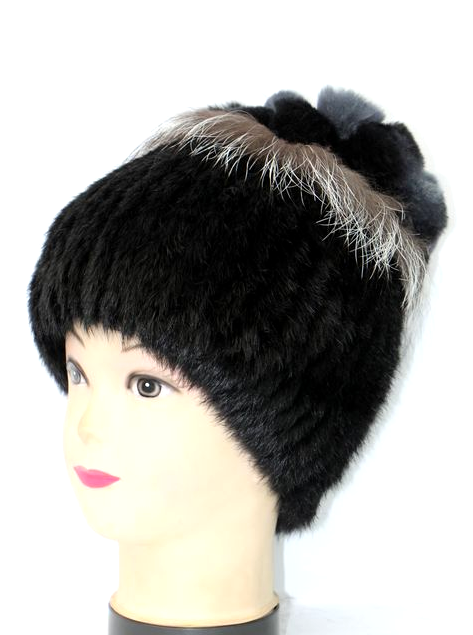 Шапка женская зимняя из натурального меха кролика (28135)