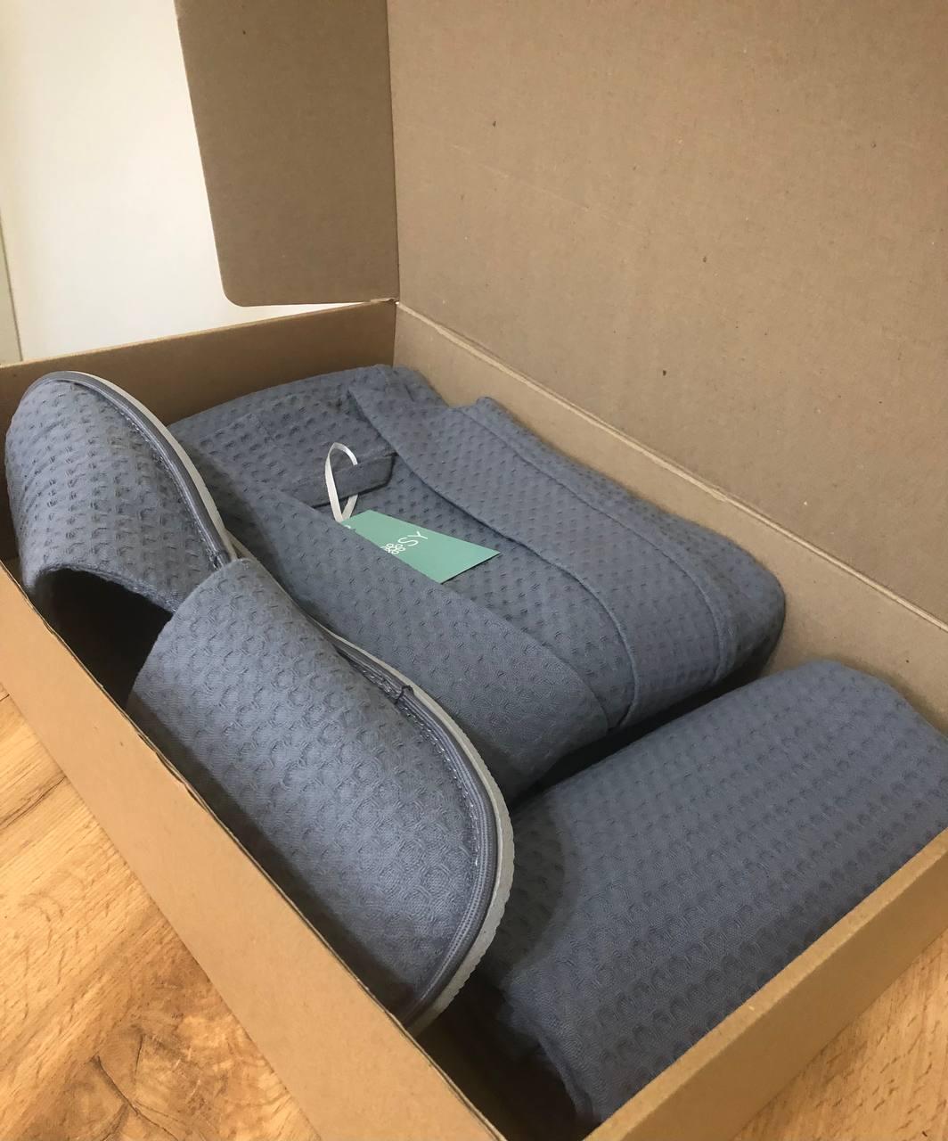 Подарочный набор халат/полотенце/тапки в коробке L Маренго (Set801SCb211) - фото 3 Подарочный набор халат/полотенце/тапки в коробке L Маренго (Set801SCb211) - фото 3