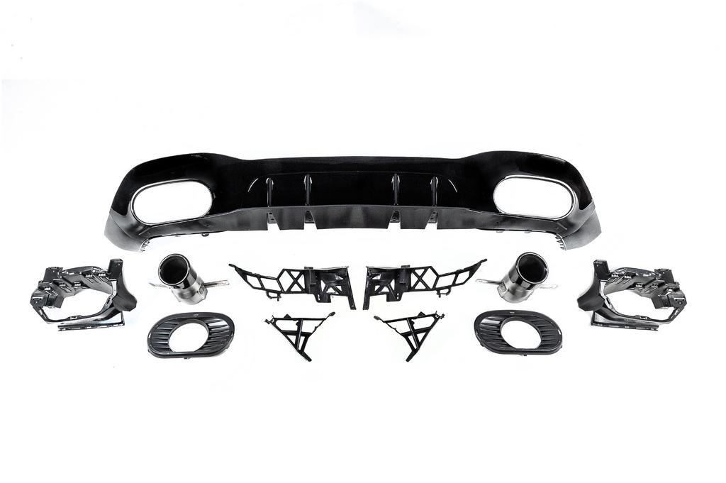 Диффузор задний с насадками Cixtai для Mercedes A-сlass W177 2018- гг. abs-пластик Черный (129215)