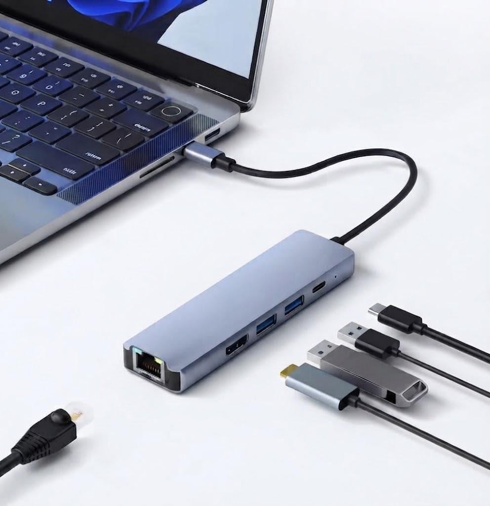 USB-хаб 3.0 кардридер конвертер HDMI 4K LAN 5 в 1 SmartGo док-станция (2595908036)