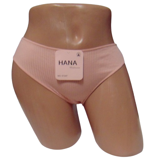 Труси жіночі Hana 57247 бавовняні в рубчик L/XL Пудровий (2080401747)