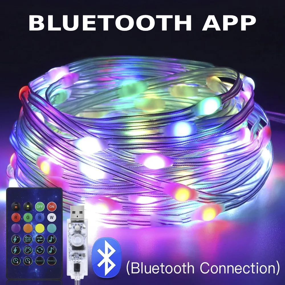 Гірлянда штора USB розумна з пультом-застосунком на телефон APP Bluetooth RGB 300LED 3x3 м (6004) - фото 5 Гірлянда штора USB розумна з пультом-застосунком на телефон APP Bluetooth RGB 300LED 3x3 м (6004) - фото 5