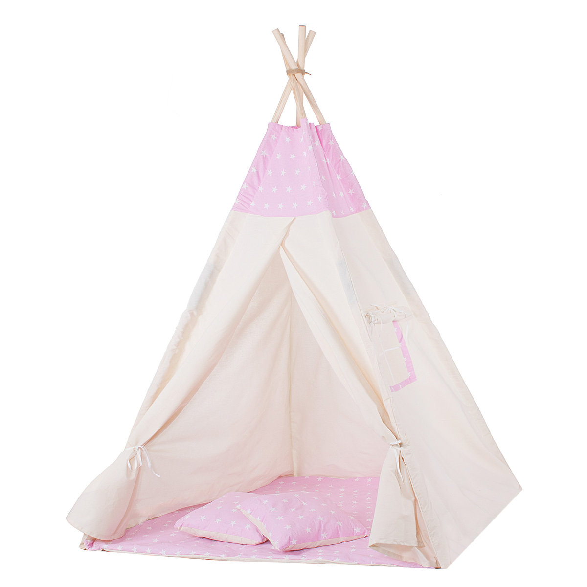 Детская палатка-вигвам Springos Tipi XXL White/Pink (TIP12)