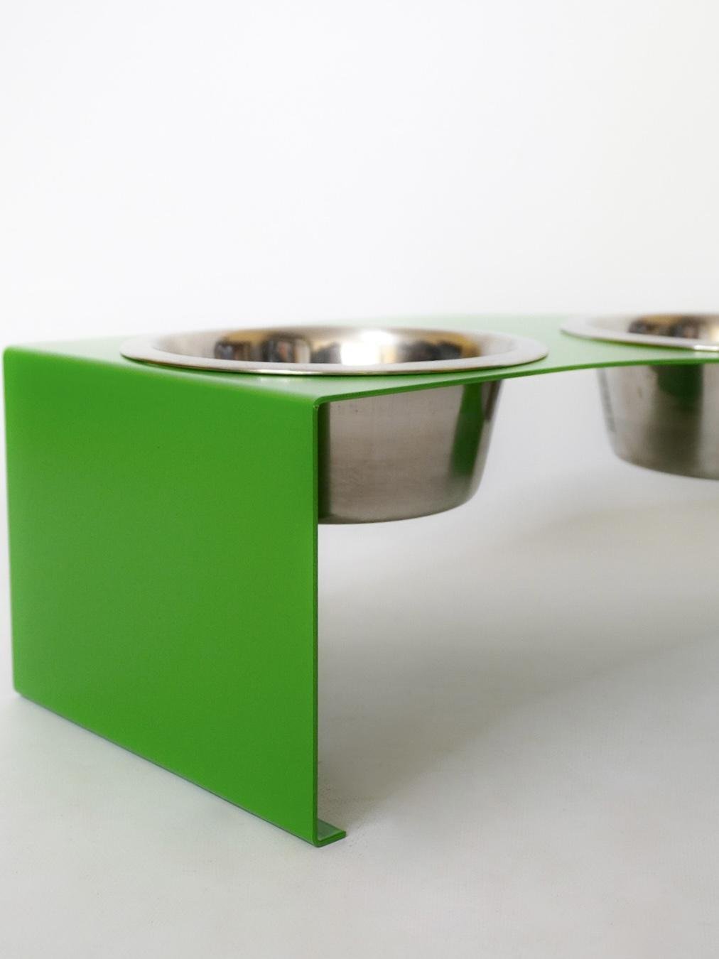 Кормушка Pet table подставка для собак средних пород на 2 миски металл 150 мм 0,75 л Зеленый (1024022с) - фото 2