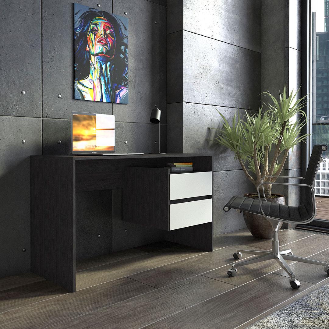 Компьютерный стол с выдвижными ящиками 1250х750х500 мм Венге/Белый (ST-06) - фото 2 Компьютерный стол с выдвижными ящиками 1250х750х500 мм Венге/Белый (ST-06) - фото 2