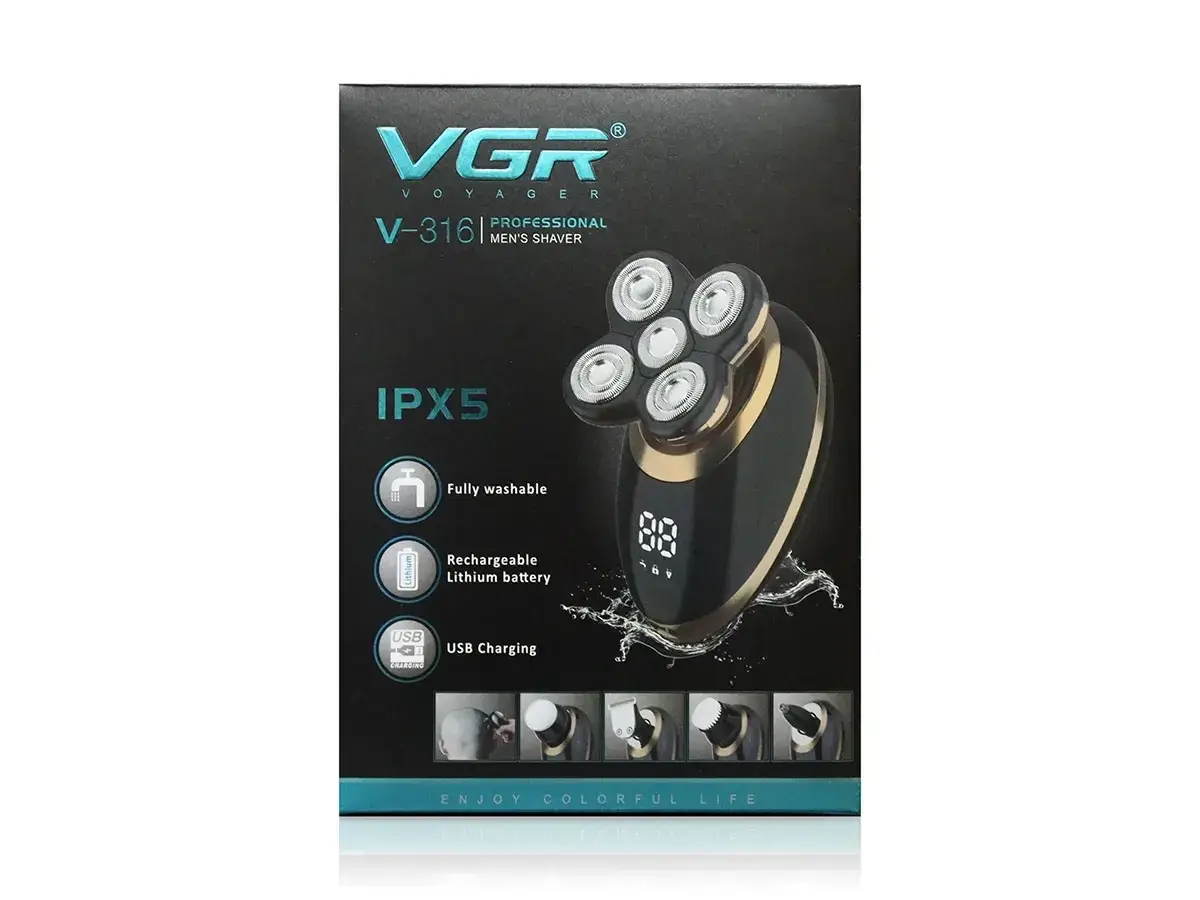 Электробритва 5в1 для бритья бороды и головы VGR V-316 (27432477) - фото 4