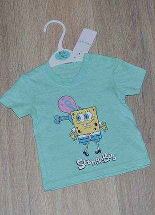 Футболка дитяча PRIMARK 3272403 Спанж боб 74 см Бірюзовий (3331109411663)