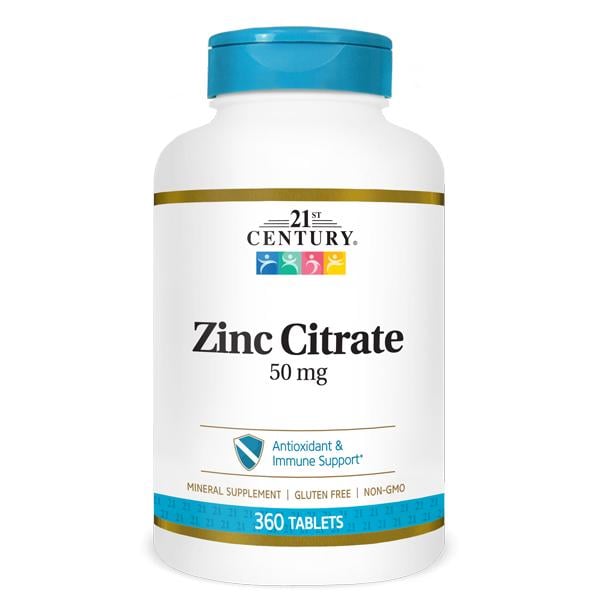 Микроэлемент цинк 21st Century Zinc Citrate 50 мг 360 табл. (000023550)