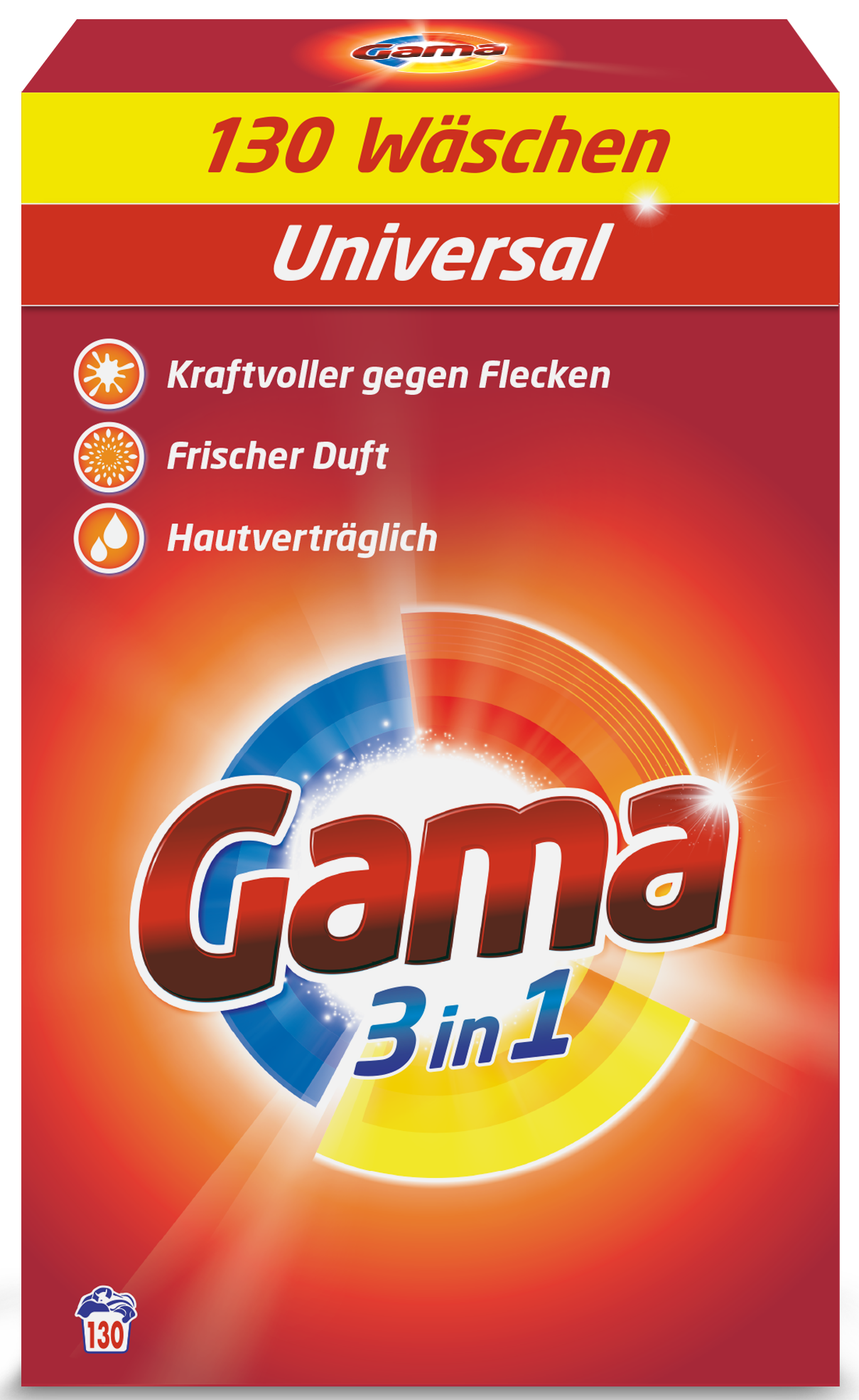 Порошок для прання білизни Gama 3в1 Універсальний 130 прань 8,45 кг