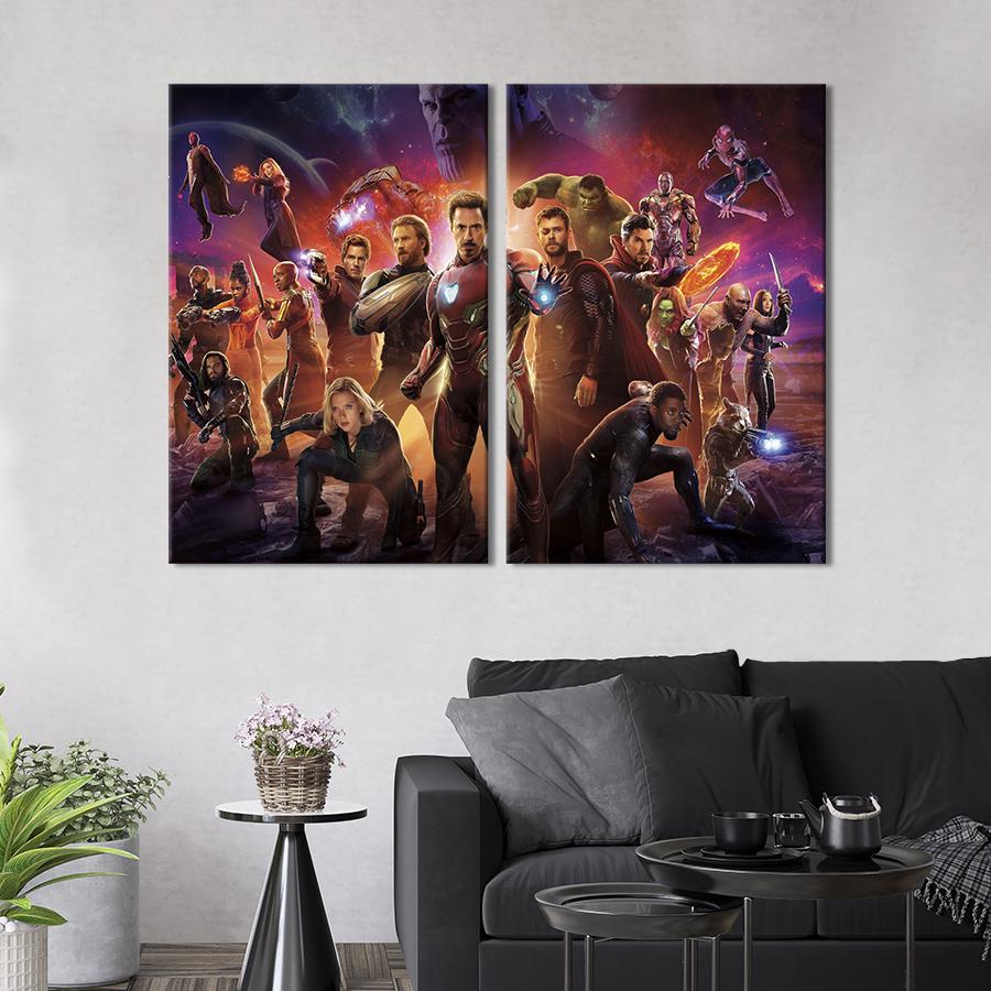 Настенный декор диптих картина на холсте для интерьера Avengers: Infinity War 111x81 см (683-2)