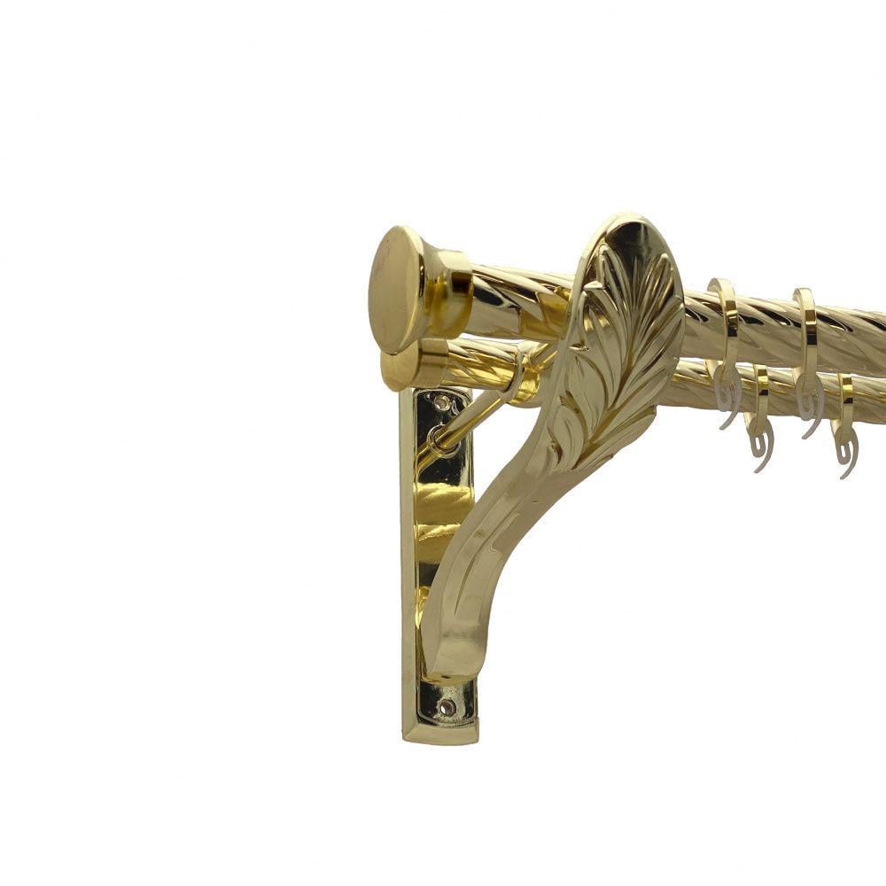 Карниз Orvit Дуо металевий дворядний ретро скручена труба кільце фасонне металеве 25/19 мм 200 см Золото (00-00010956)