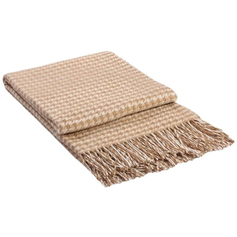 Плед шерстяной Vladi Палермо 140x200 см Бело-бежевый - фото 1