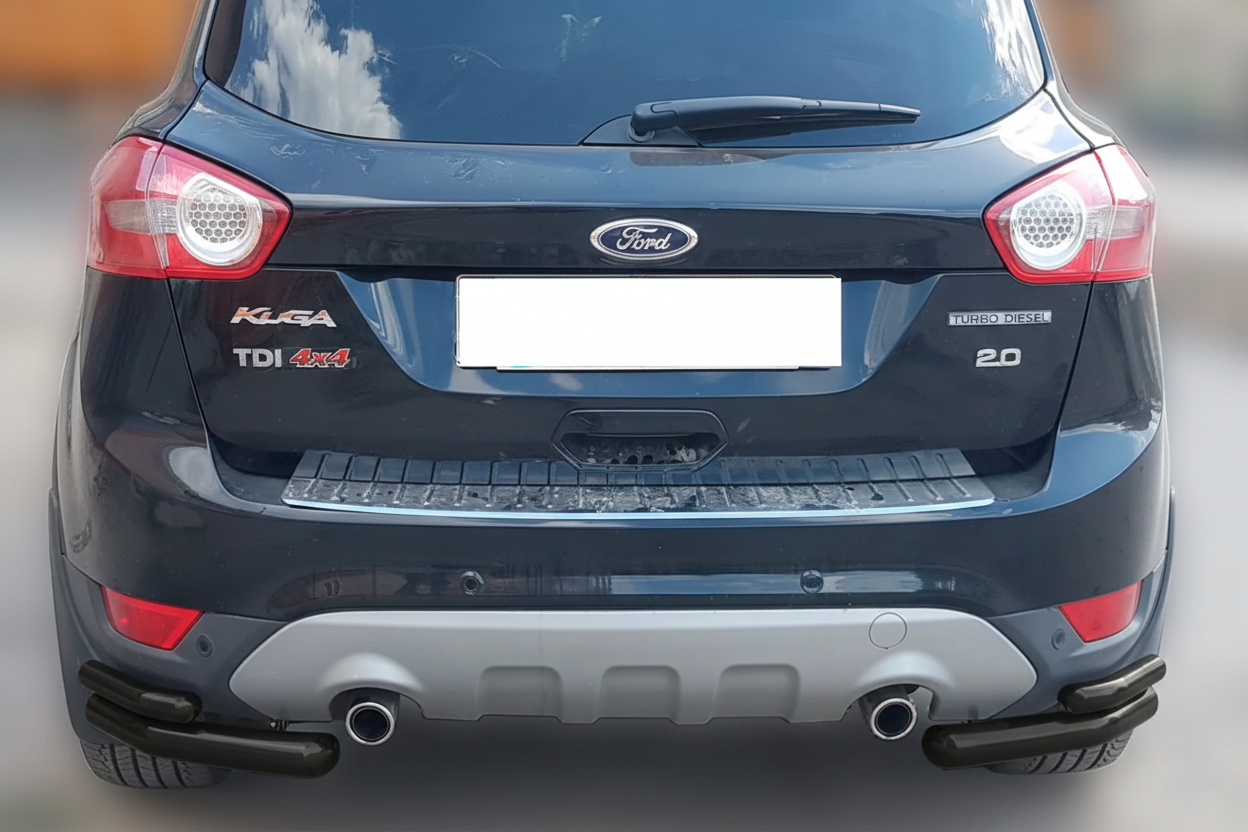 Задние уголки двойные CAN AK003-Double для Ford Kuga 2008-2013 гг. нержавеющая сталь 2 шт. Черный (187608)