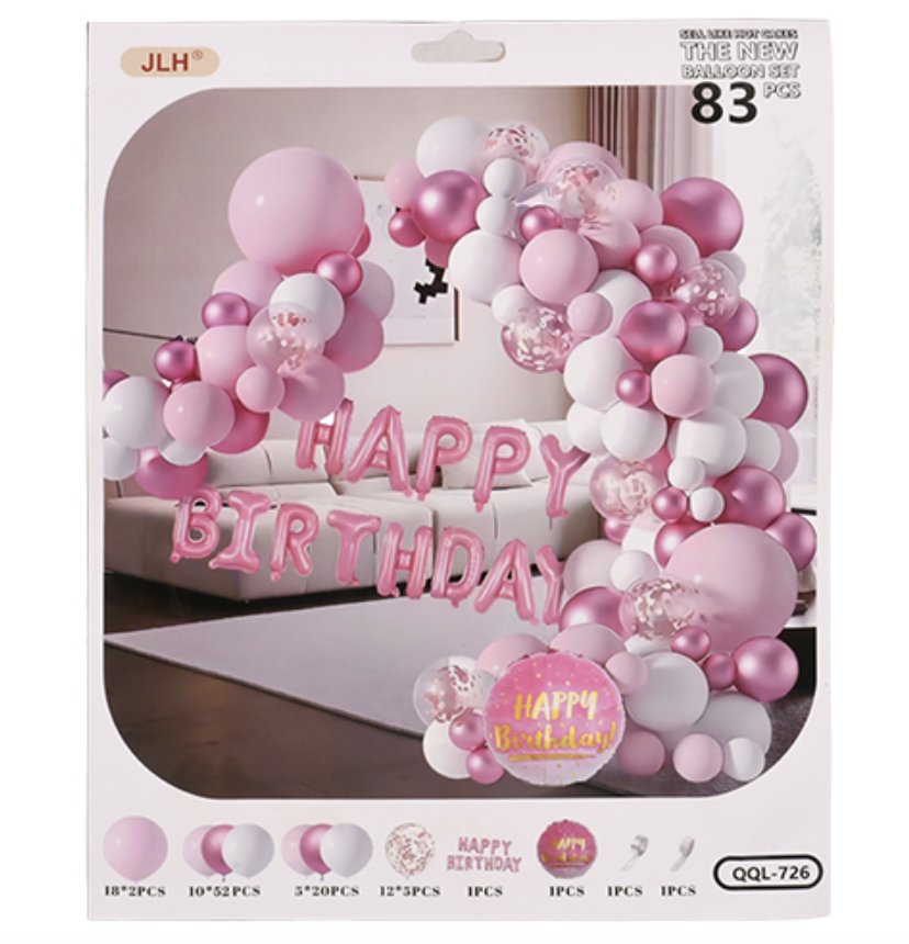 Фотозона из воздушных шаров Happy Birthday 83 шт. (R35135)