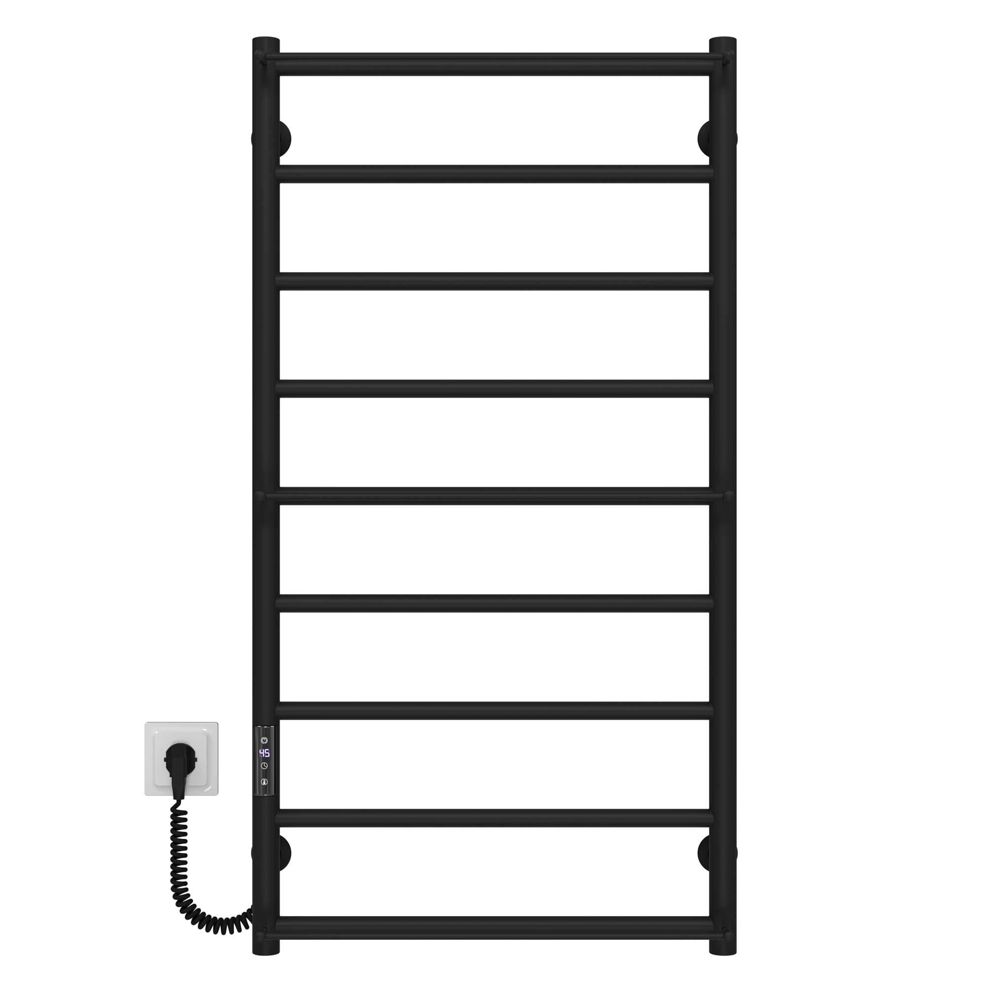 Полотенцесушитель электрический Deffi Ladder П9 JD03 нержавеющая сталь 500х1000 мм Черный (C.LK.100.50.9.EBL1)