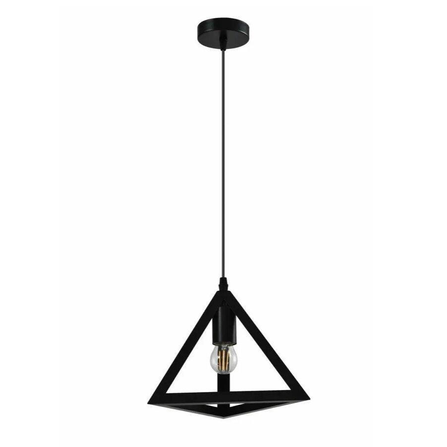 Подвесной светильник Sirius на один треугольный плафон под лампу Е27 Черный (TY-5205 BK)