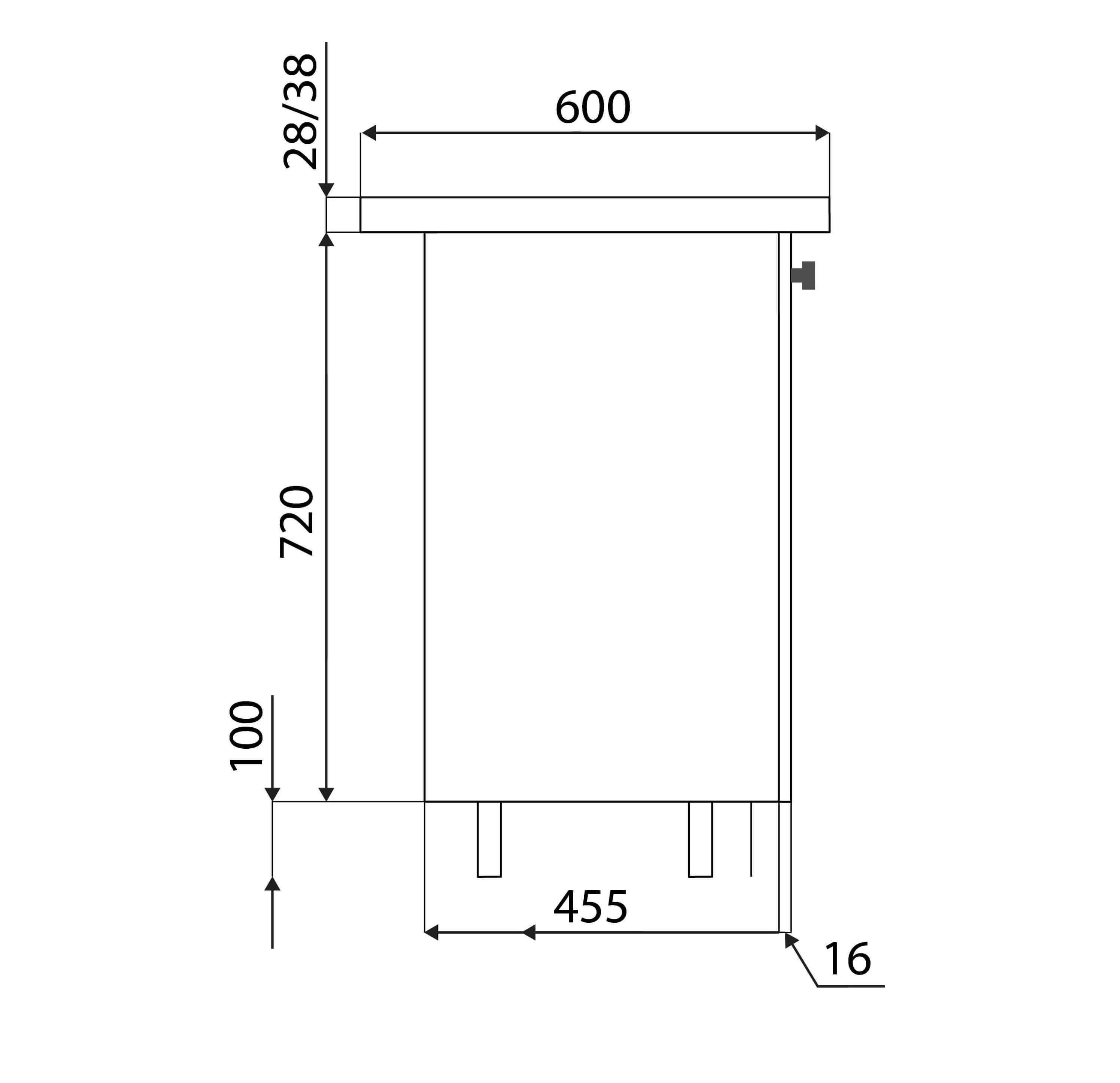 Тумба з двома ящиками МАКСІ-МЕблІ зі стільницею 1-й кат. складська програма 600 Дуб сонома/Білий гладкий (70107) - фото 3 Тумба з двома ящиками МАКСІ-МЕблІ зі стільницею 1-й кат. складська програма 600 Дуб сонома/Білий гладкий (70107) - фото 3