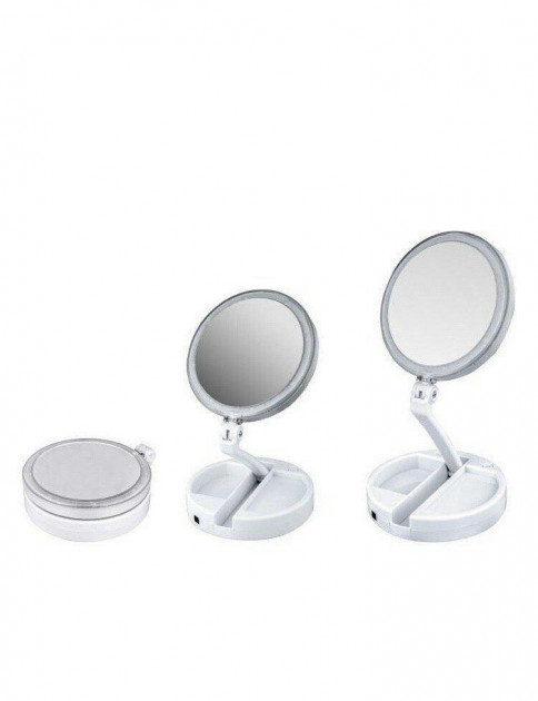 Зеркало складное My Fold Away Mirror для макияжа с LED подсветкой White (tf4484) - фото 4