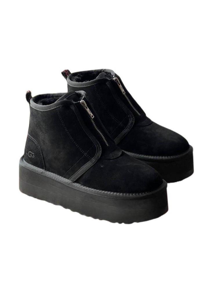 Уги жіночі UGG Neumal Platform Zipper р. 38 Чорний (16621)