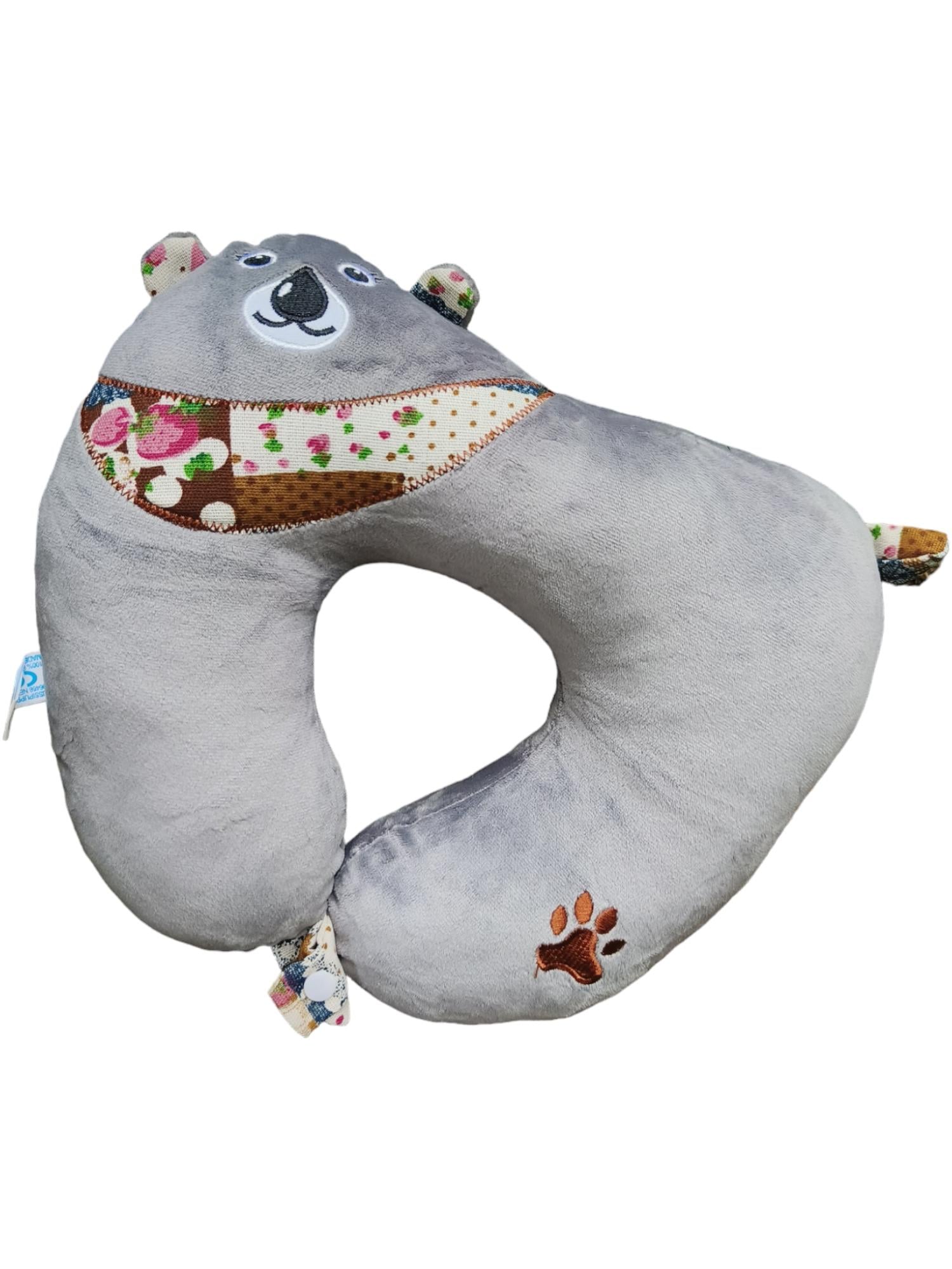 Подушка под шею дорожная Мишка 29х26 см Серый (185)