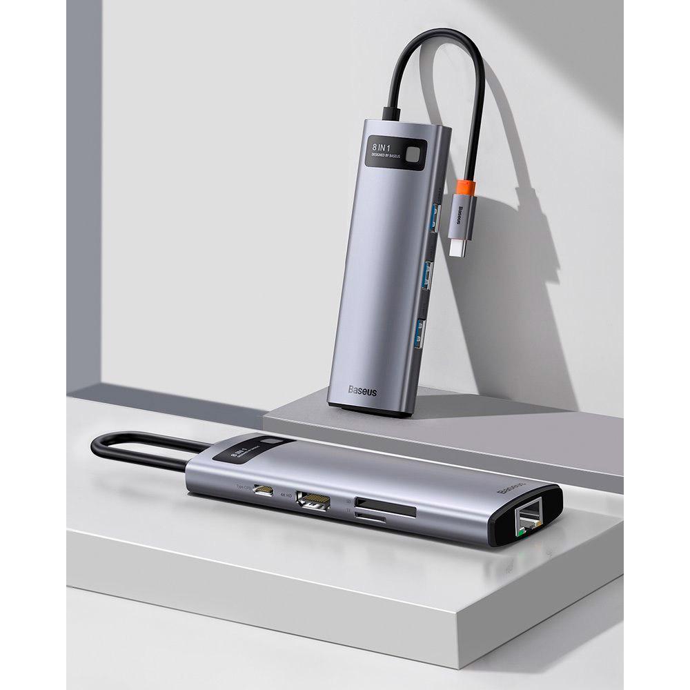 USB-хаб Baseus Metal Gleam Series 8-in-1 Multifunctional Type-C Space Gray (CA -CV0G) - фото 6