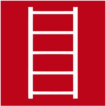 Знак Пожарная лестница Белый/Красный (д-8090)