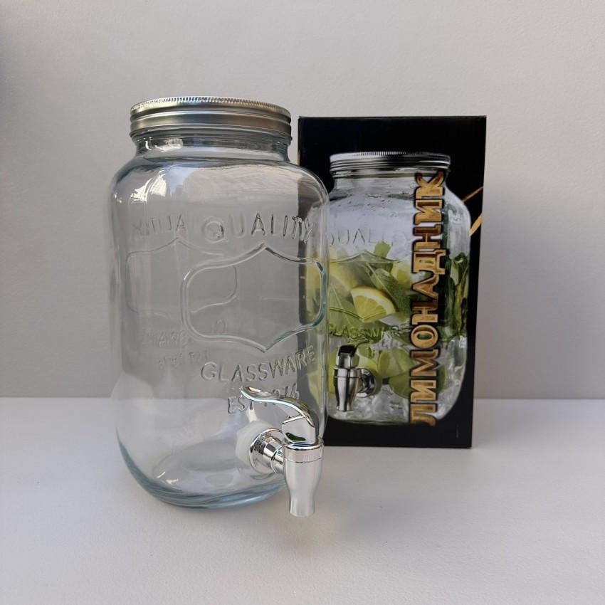 Лимонадник S&T 9037-02 скляний з металевою кришкою 3,5 л (2601594909) - фото 4