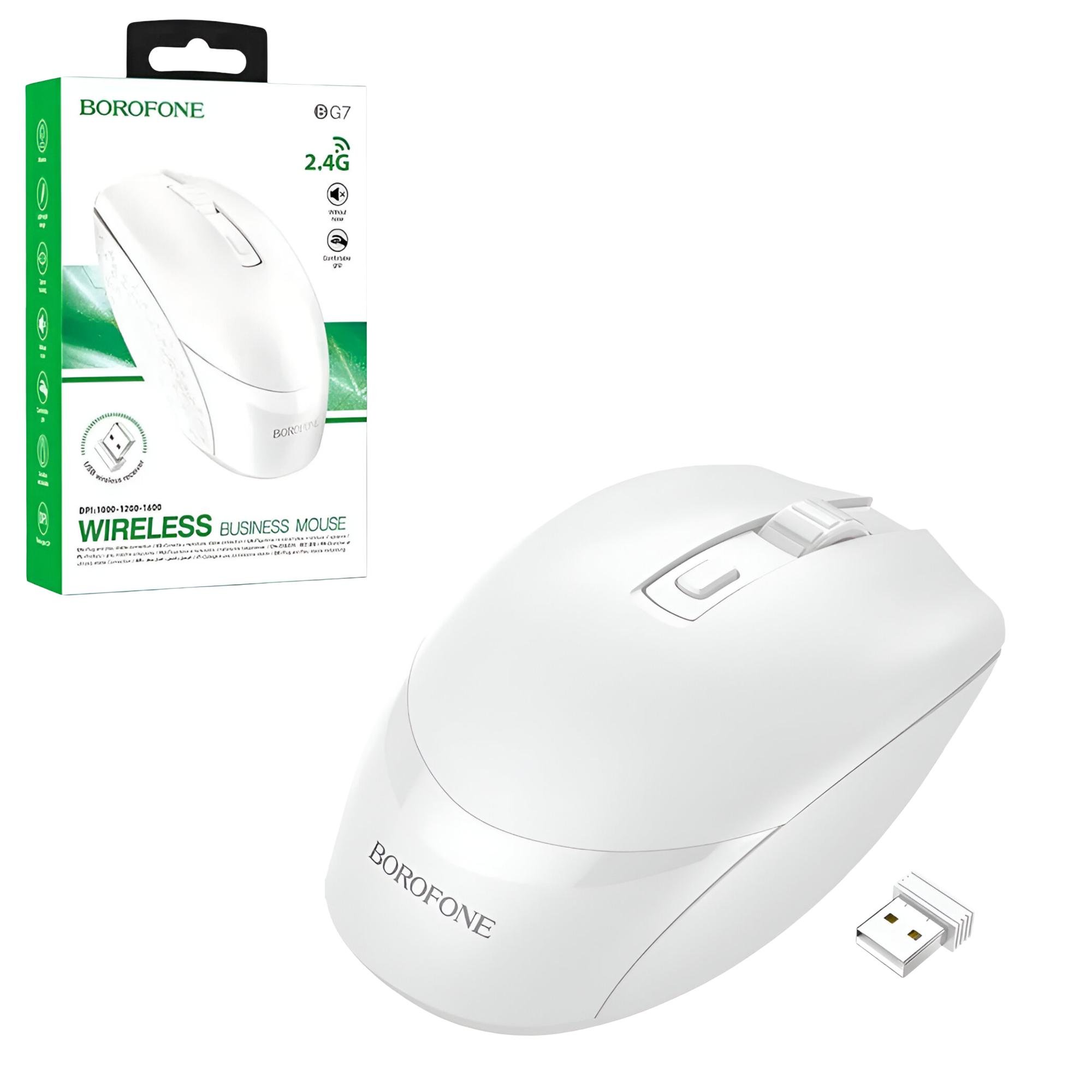 Мышь беспроводная Borofone 2.4G Белый (BG7)