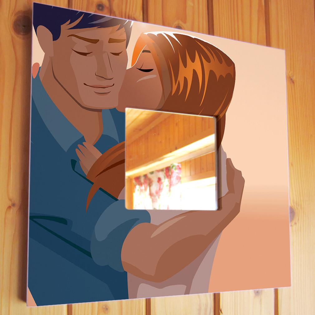 Зеркало декоративное Влюбленный пар 260х260 мм (M03838)