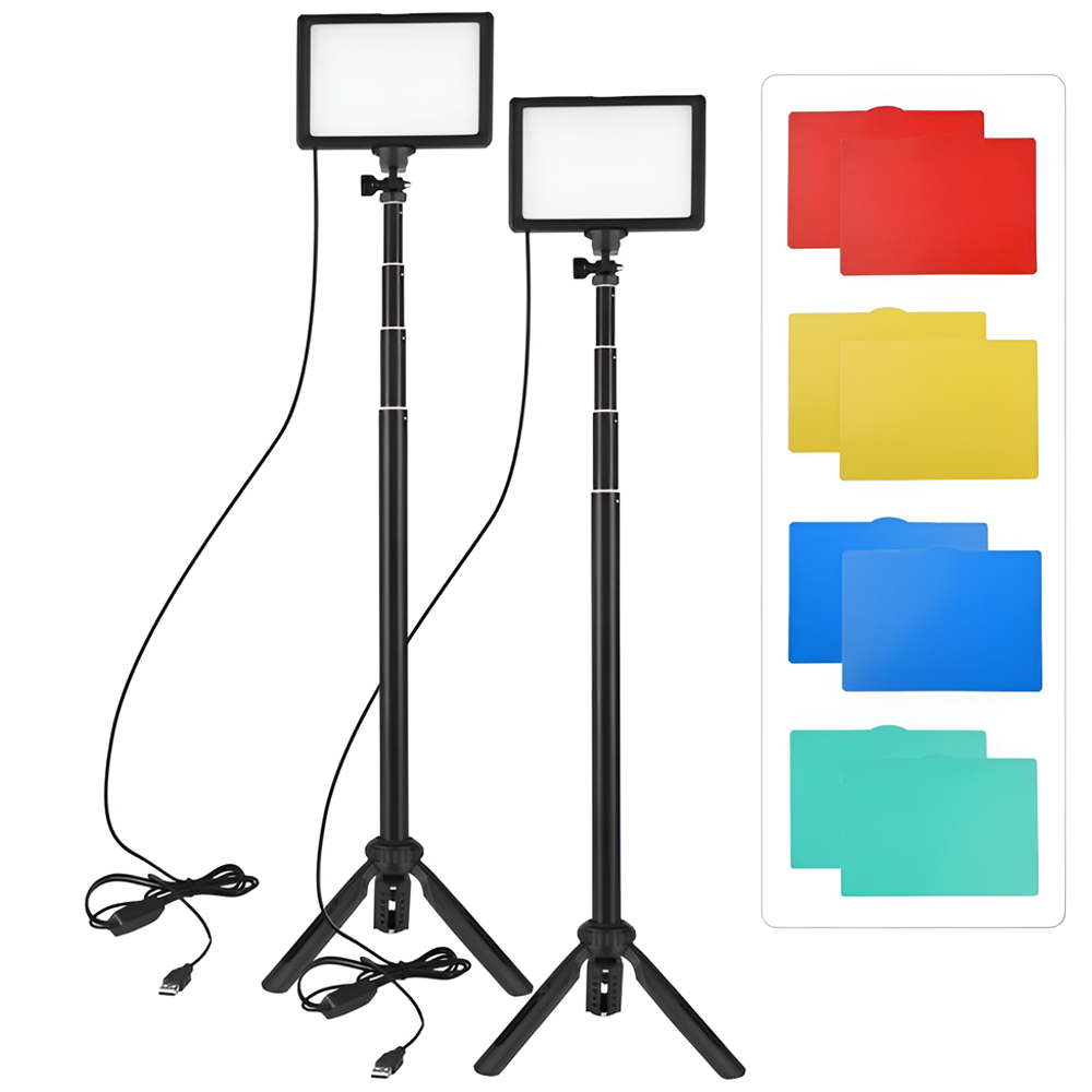 Комплект освещения Andoer VLK-04 из 2-х светодиодных LED панелей со штативами (1260)