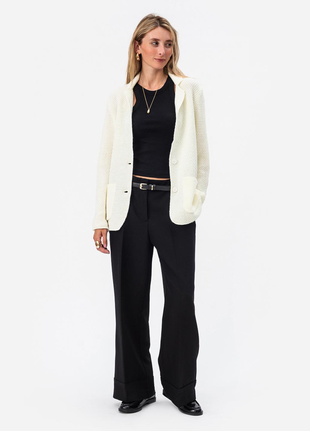 Піджак жіночий рисової в'язки SVTR р. 48-50 Молочний (598) - фото 8 Піджак жіночий рисової в'язки SVTR р. 48-50 Молочний (598) - фото 8