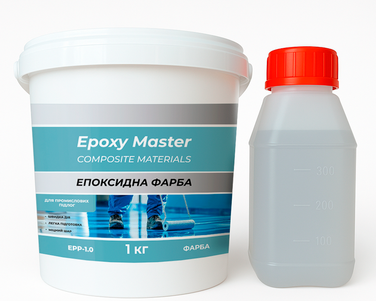 Краска эпоксидная для промышленных полов 1 кг Красный (EPP-1.0Red)