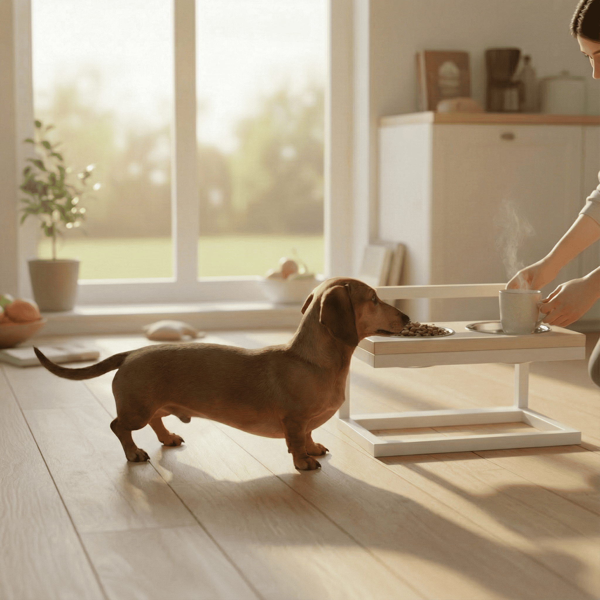 Миски на регулируемой подставке для маленьких собак Hollky Flex S 2х0,45 л (FS-422523-WHWH)