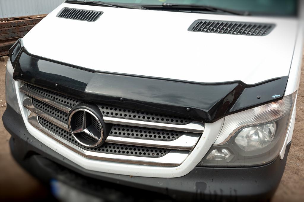 Дефлектор капота 2013/ EuroCap для Mercedes Sprinter W906 2006-2018 гг. поликарбонат Черный