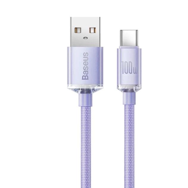 Кабель для швидкого заряджання BASEUS Crystal Shine Series USB For Type-C 100 W 5 A 2 м Purple (CAJY000505) - фото 1 Кабель для швидкого заряджання BASEUS Crystal Shine Series USB For Type-C 100 W 5 A 2 м Purple (CAJY000505) - фото 1