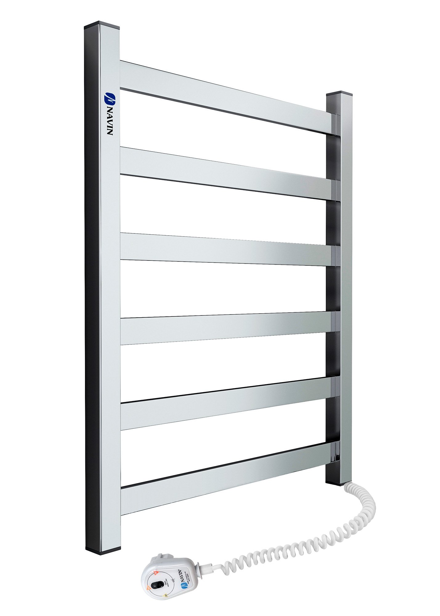Полотенцесушитель электрический NAVIN Авангард правый с терморегулятором 480x600 мм Хром