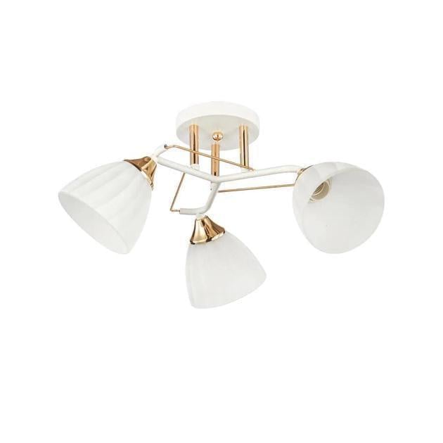 Люстра стельова Interees V 6201-3 WH+FG в стилі модерн з трьома плафонами під лампу Е27 Білий/Золотий (00000140740)