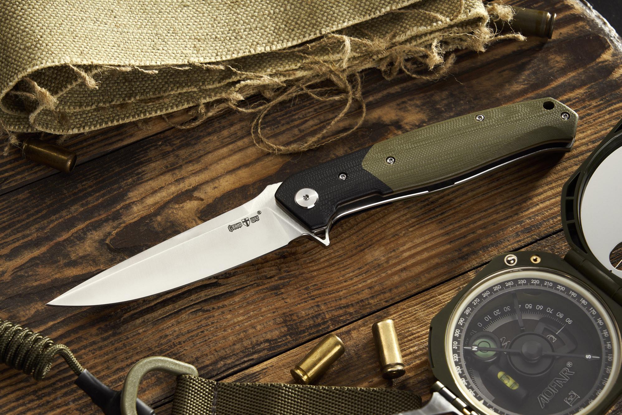 Нож складной с подшипником Grand Way WK 19035 G с клинком D2 - фото 2