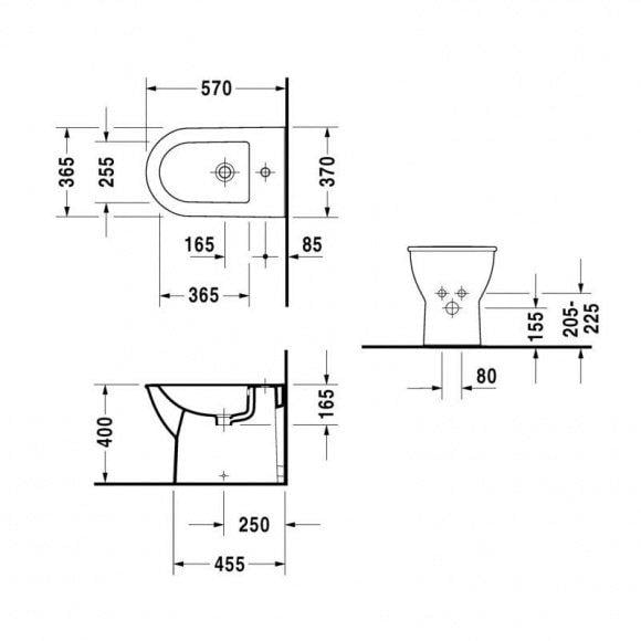 Біде підлогове DURAVIT Darling 2250100000 Білий (112824) - фото 2