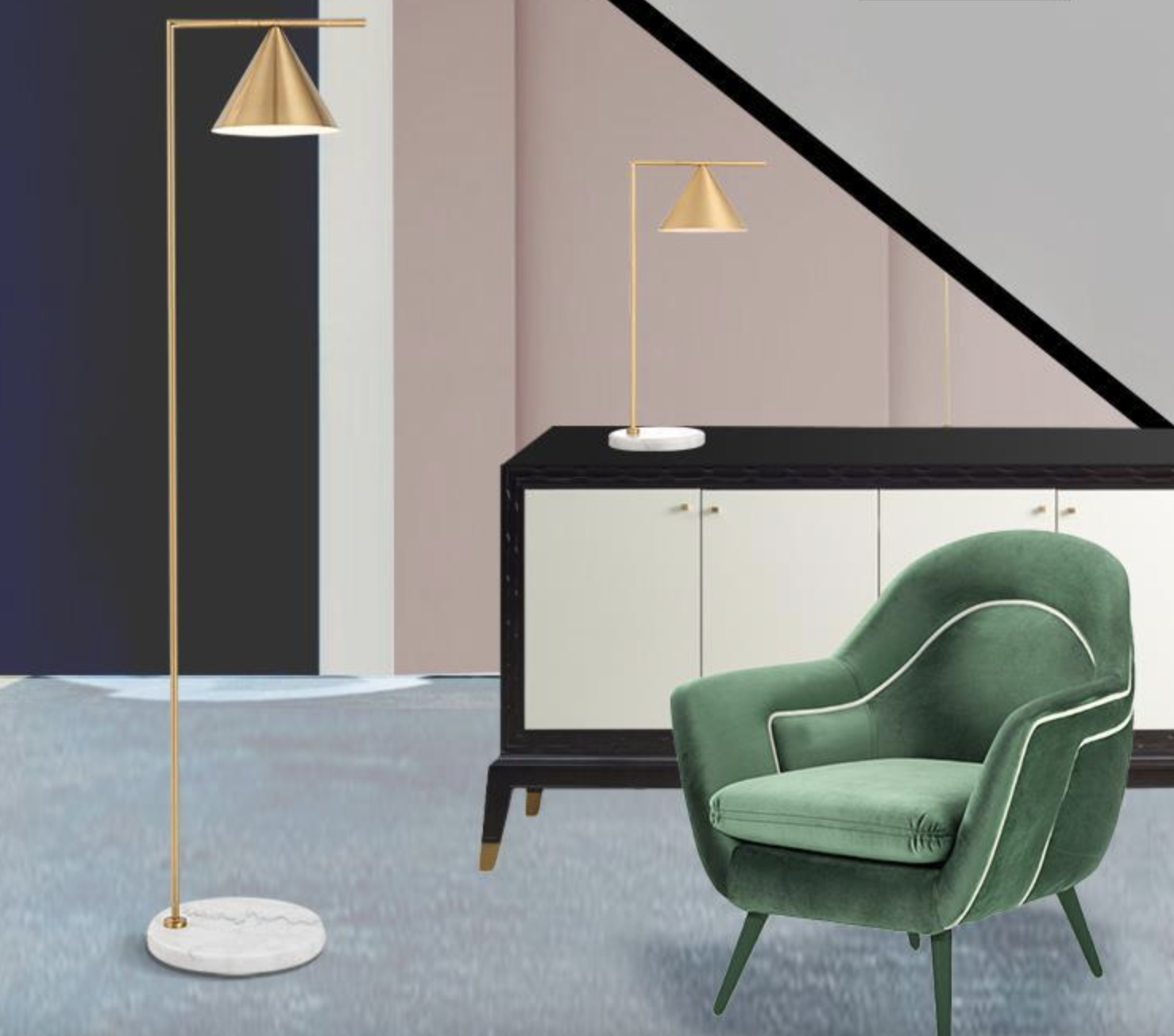 Торшер напольный Bell Lamp 057010/1 F Bz (9318186) - фото 3 Торшер напольный Bell Lamp 057010/1 F Bz (9318186) - фото 3