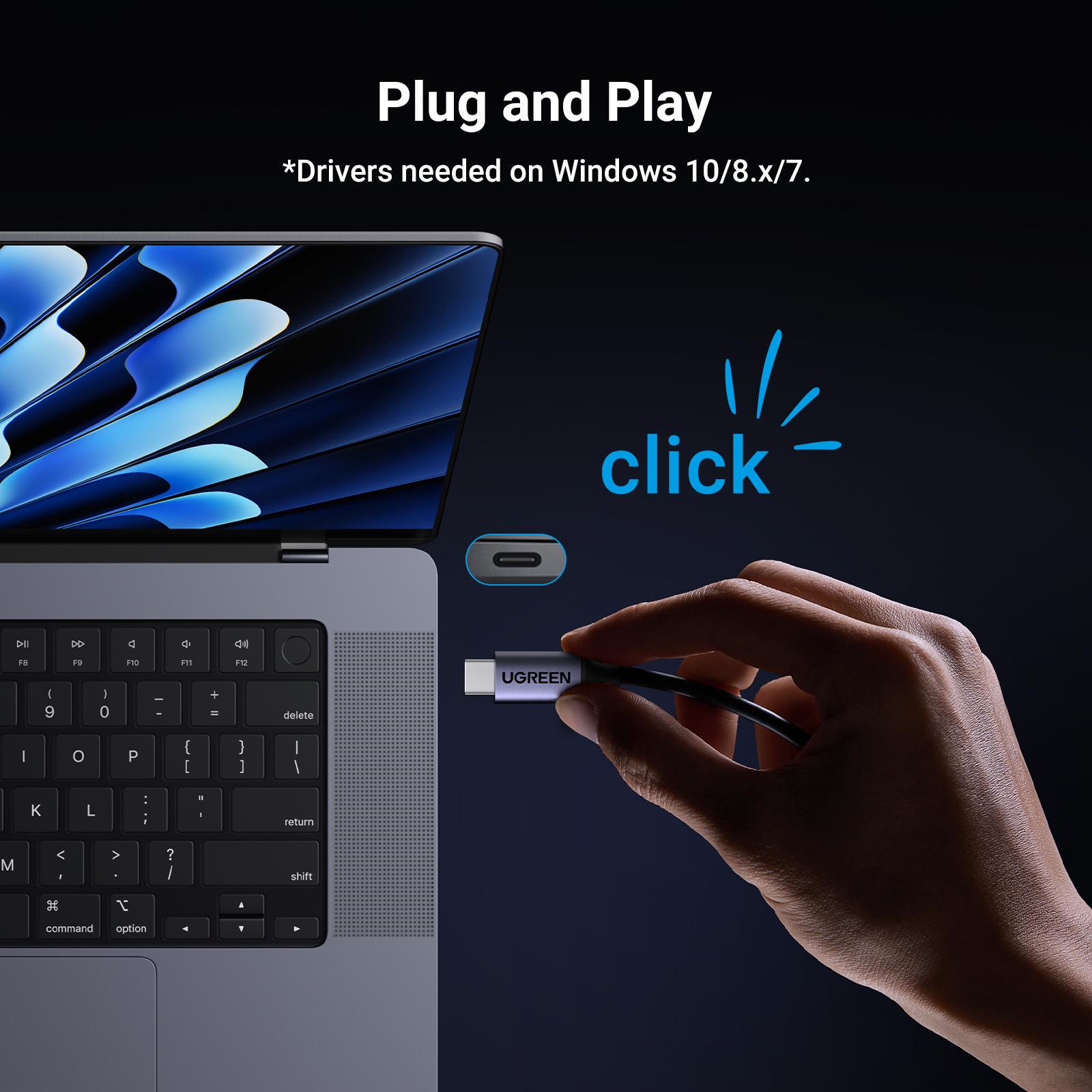 Мережева карта UGREEN Type-C-Ethernet 2.5 Гбіт/с LAN USB-C до Rj45 2500 Мбіт/с металевий Сірий (25052) - фото 9