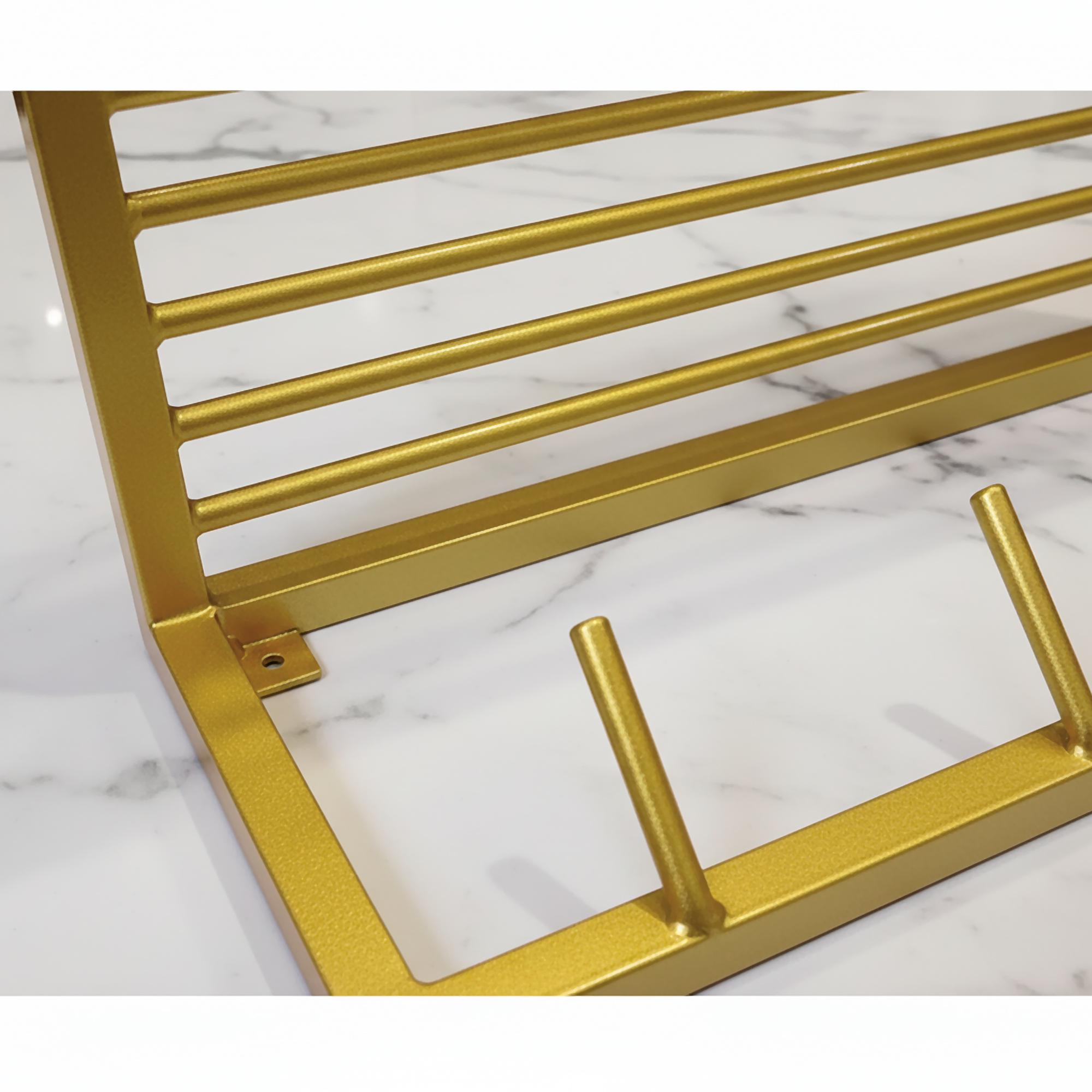 Вешалка для одежды настенная из металла 800x200 мм H 200 мм Золото (1558) - фото 5 Вешалка для одежды настенная из металла 800x200 мм H 200 мм Золото (1558) - фото 5