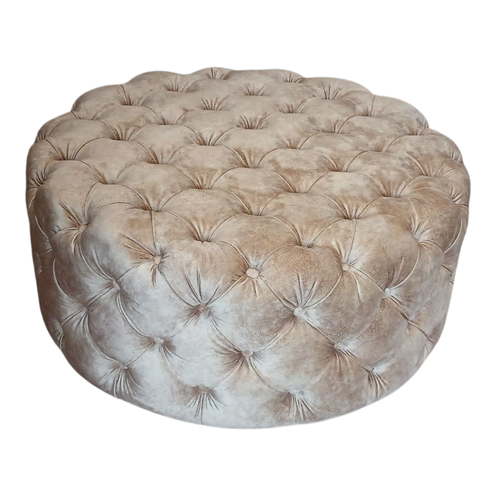 Пуф круглий з капітоне Пандора велюр Мілана d 100 см висота 45 см Капучино - фото 2 Пуф круглий з капітоне Пандора велюр Мілана d 100 см висота 45 см Капучино - фото 2