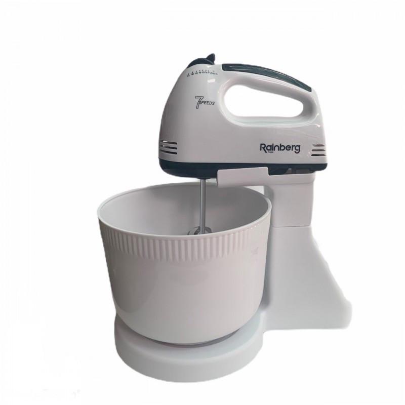 Міксер ручний з насадками 5 швидкостей з пластковой чашею 2 л Rainberg RB 1005 500 Вт