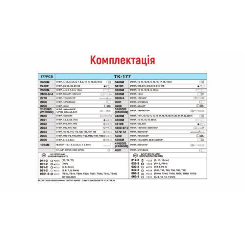 Набор инструментов Hans 177 предметов 1/4" 3/8"1/2" (ТК-177V/ТК-177) - фото 7