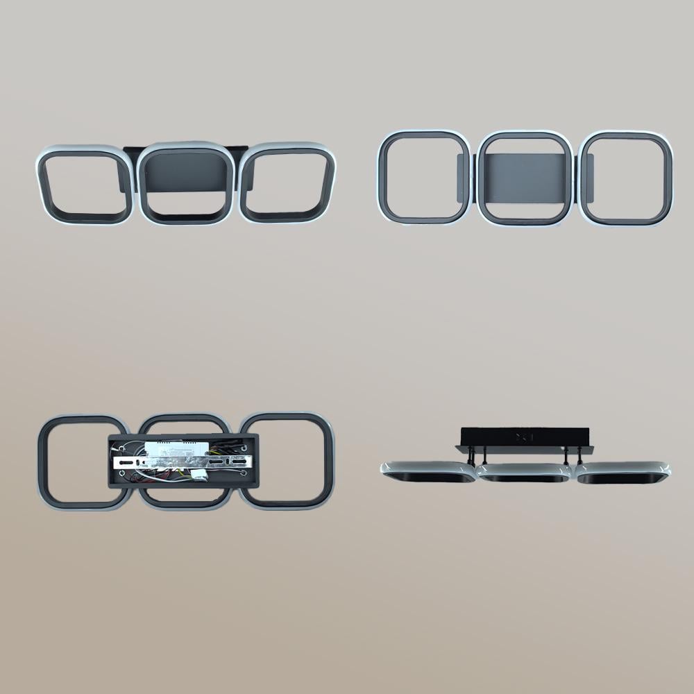 Люстра-смарт светодиодная ESLLSE Кьюбз 40 Вт 520x170x85 мм Черный (141-10497-01) - фото 4